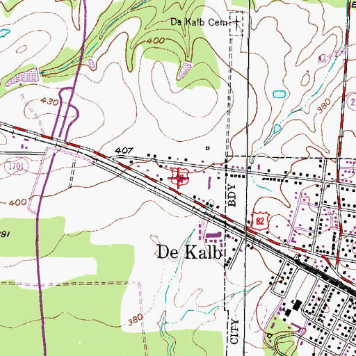 Topographic Map of Bowie County Constable's Office Precinct 3, TX
