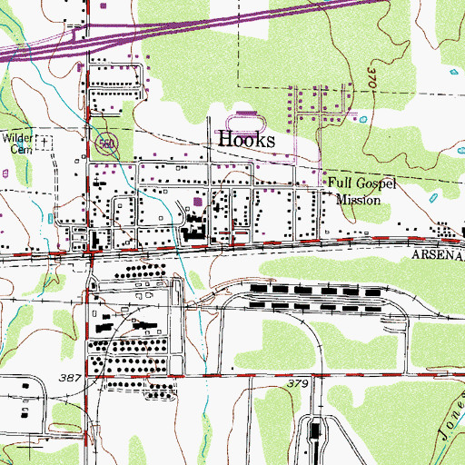 Topographic Map of Bowie County Constable's Office Precinct 7, TX