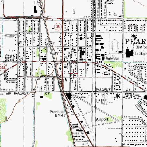 Topographic Map of Brazoria County Constable's Office Precinct 3, TX