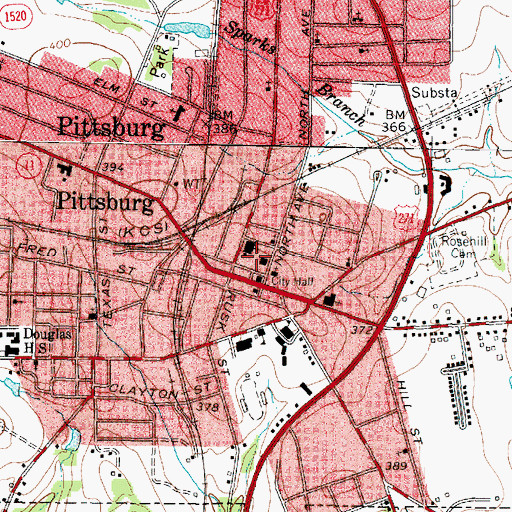 Topographic Map of Camp County Constable's Office, TX