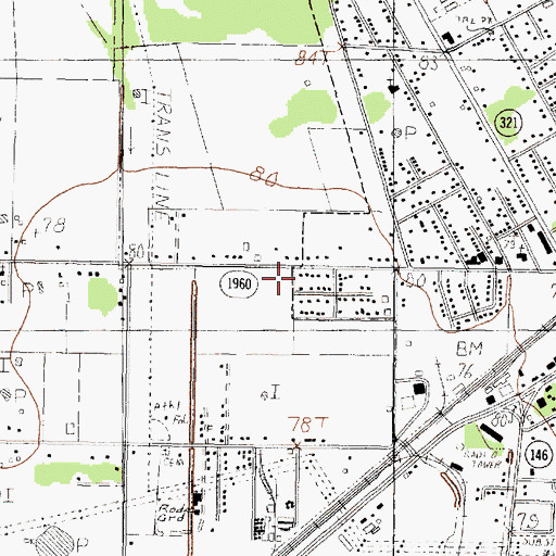 Topographic Map of Liberty County Sheriff's Office, TX