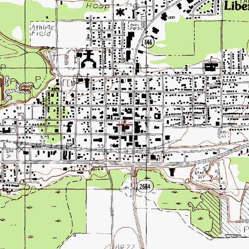 Topographic Map of Liberty County Constable's Office Precinct 1, TX