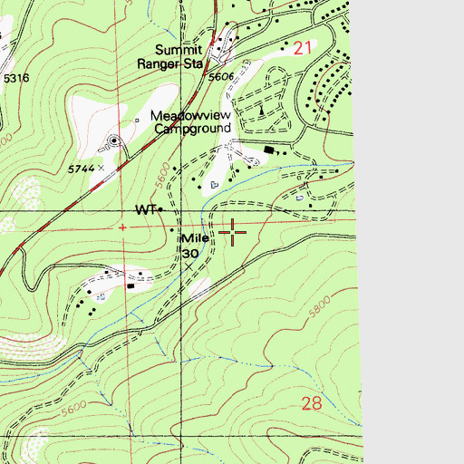 Topographic Map of Pinecrest Treatment Plant, CA