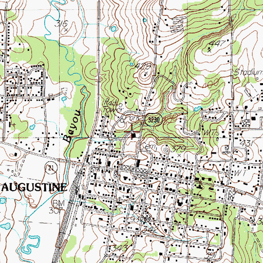 Topographic Map of San Augustine Constable's Office Precinct 2, TX