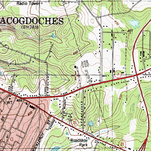 Topographic Map of Nacogdoches County Constable's Office Precinct 3, TX