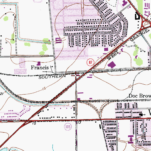 Topographic Map of Orange County Constable's Office Precinct 2, TX