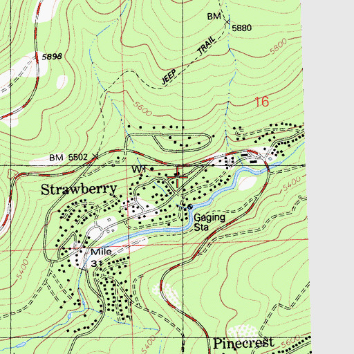 Topographic Map of Strawberry Forestry Division Fire Station, CA