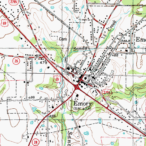 Topographic Map of Rains County Constable's Office, TX