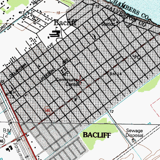 Topographic Map of Galveston County Constable's Office Precinct 7, TX