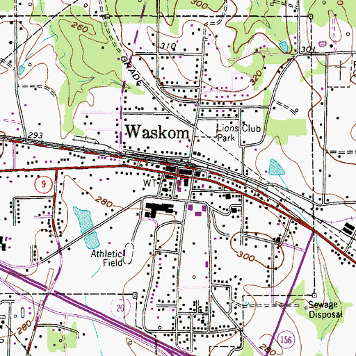 Topographic Map of Harrison County Constable's Office Precinct 1, TX