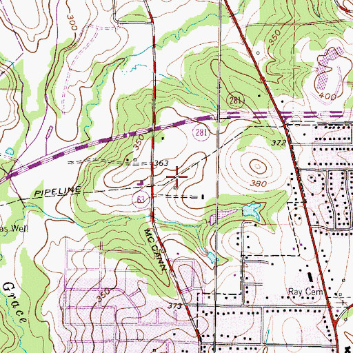 Topographic Map of Longview Police Department Beat 20, TX