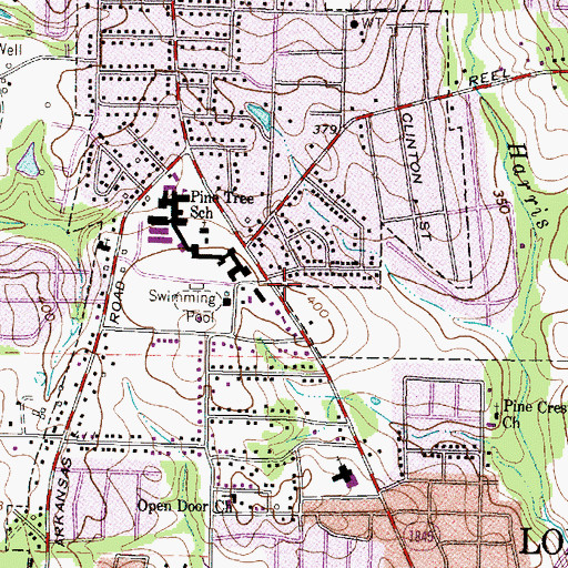 Topographic Map of Longview Police Department Beat 10, TX
