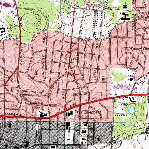 Topographic Map of Longview Police Department Beat 40, TX