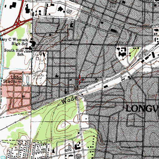 Topographic Map of Longview Police Department Beat 50, TX