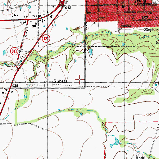 Topographic Map of Fannin County Law Enforcement Center South Annex Facility, TX