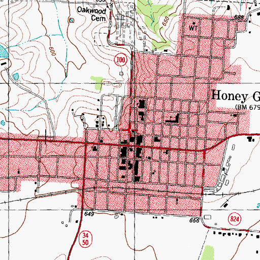 Topographic Map of Fannin County Constable's Office Precinct 3, TX