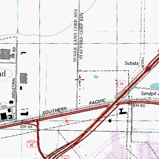 Topographic Map of Fort Bend County Constable's Office Precinct 4, TX