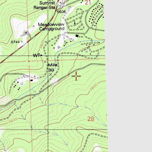 Topographic Map of California Alumni Camp, CA