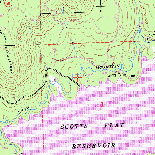 Topographic Map of Scott-Flat Campground, CA