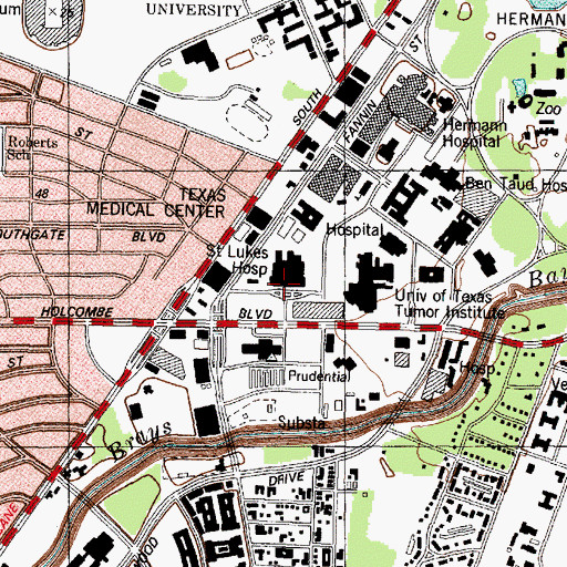 Topographic Map of University Of Texas Police Department, TX