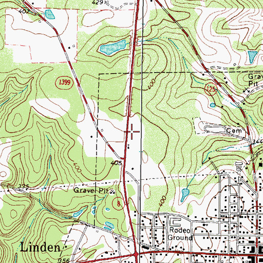 Topographic Map of Cass County Constable's Office Precinct 3, TX