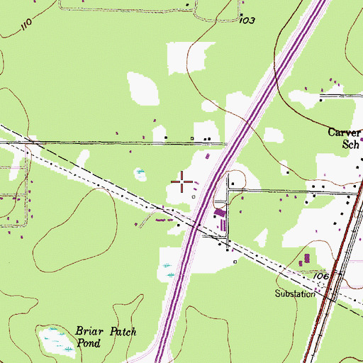 Topographic Map of Montgomery County Sheriff's Office - Patrol District 3, TX