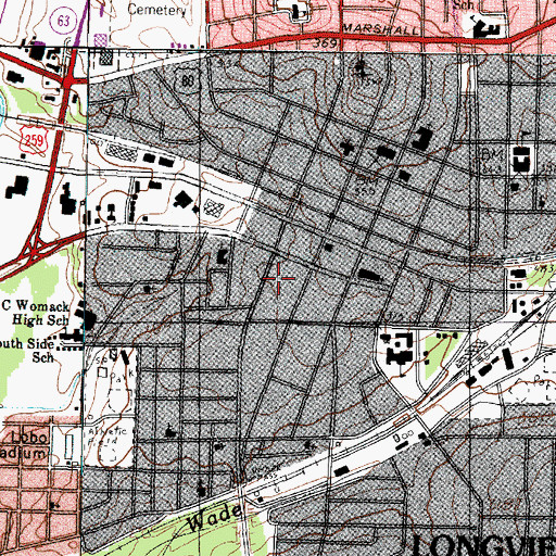 Topographic Map of Kilgore College Police Department - Longview Campus, TX