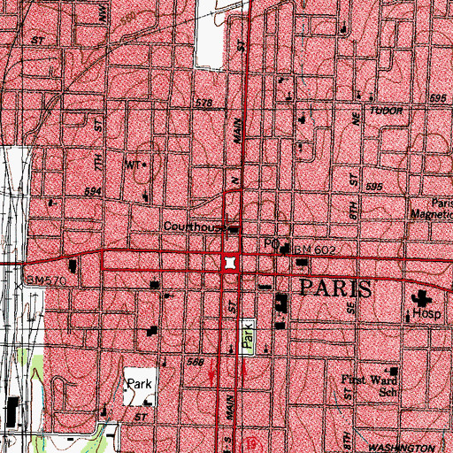Topographic Map of Lamar County Constable's Office Precinct 4, TX