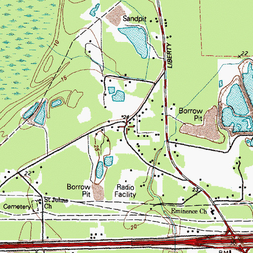 Topographic Map of Chambers County Constable's Office Precinct 5, TX