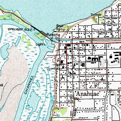 Topographic Map of Chambers County Constable's Office Precinct 2, TX