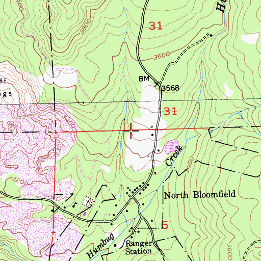 Topographic Map of Shonter Hill Campground, CA