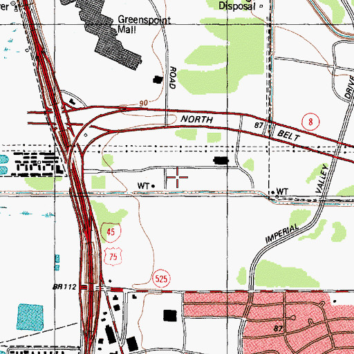 Topographic Map of United States Immigration and Customs Enforcement, TX