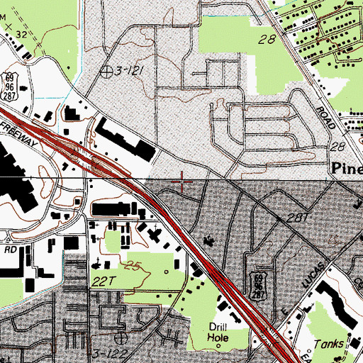 Topographic Map of Texas Parks and Wildlife Department Law Enforcement Division Office, TX