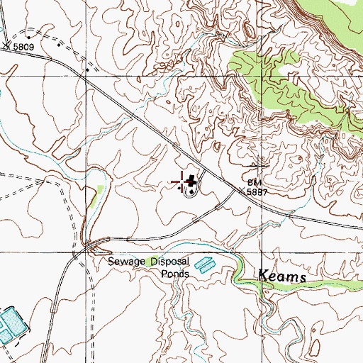 Topographic Map of Keams Canyon Police Department, AZ