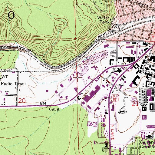 Topographic Map of Arizona State Highway Patrol Flagstaff District 2, AZ
