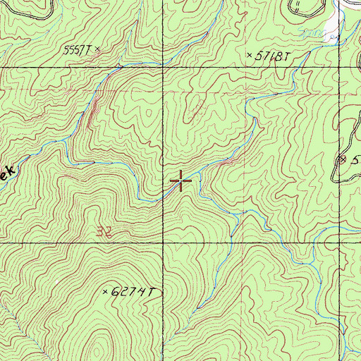 Topographic Map of Alder Creek, CA
