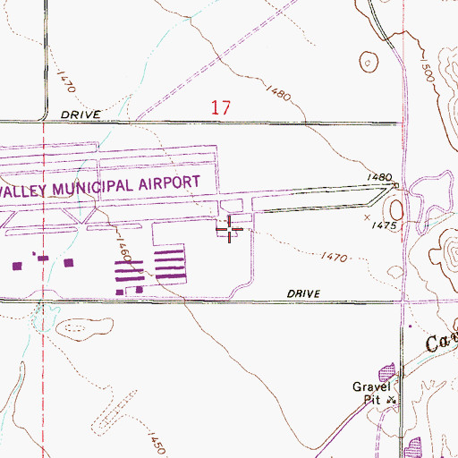 Topographic Map of Arizona State Highway Phoenix Patrol Aviation, AZ