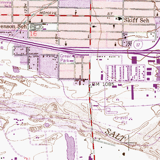 Topographic Map of Arizona State Highway Patrol Metro West Phoenix, AZ