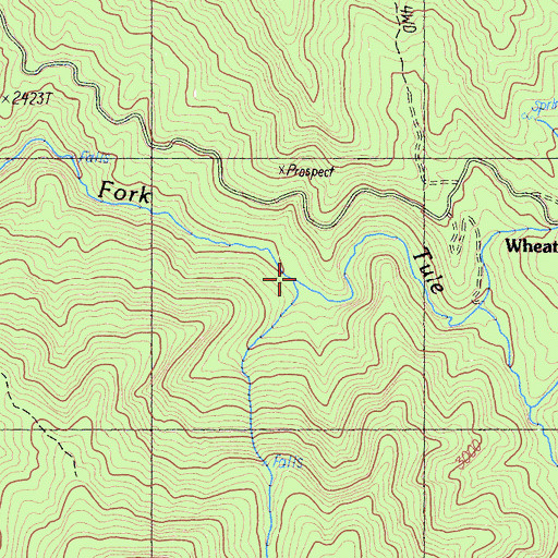 Topographic Map of Tule River Reservation, CA