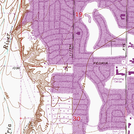 Topographic Map of Arizona State Highway Patrol Metro West Youngtown, AZ