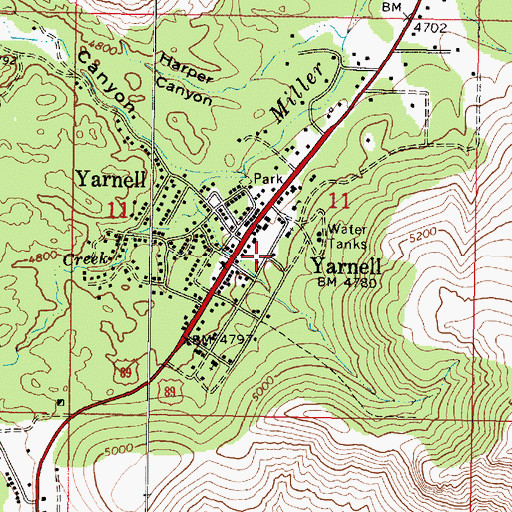 Topographic Map of Yavapai County Sheriff's Office Yarnell, AZ