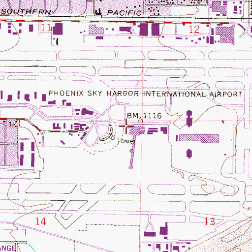 Topographic Map of Airport Police Unit, AZ