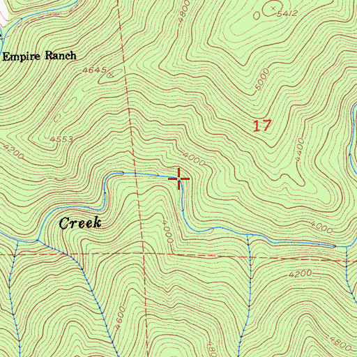 Topographic Map of Second Divide Trail, CA
