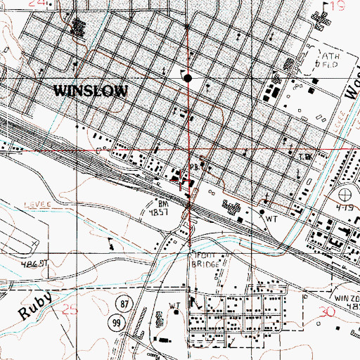 Topographic Map of Navajo County Sheriff's Office Winslow, AZ