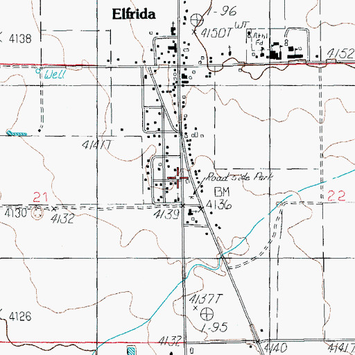 Topographic Map of Cochise County Sheriff's Office Elfrida Patrol District, AZ