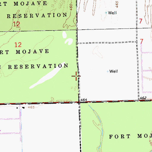 Topographic Map of Mohave County Sheriff's Office - Mohave Valley Substation, AZ