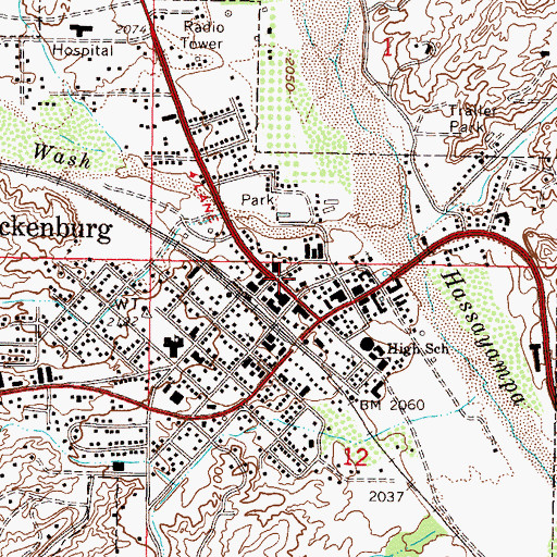 Topographic Map of Maricopa Sheriff's Office Wickenburg, AZ