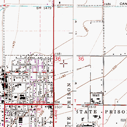 Topographic Map of Arizona State Prison Florence West, AZ