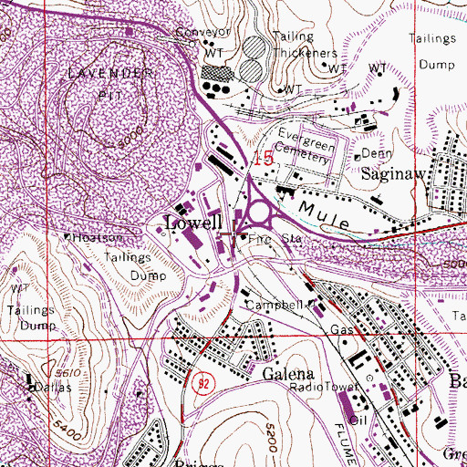 Topographic Map of Bisbee Police Department, AZ