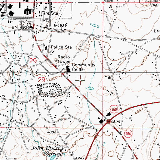 Topographic Map of Tuba City Police Department, AZ